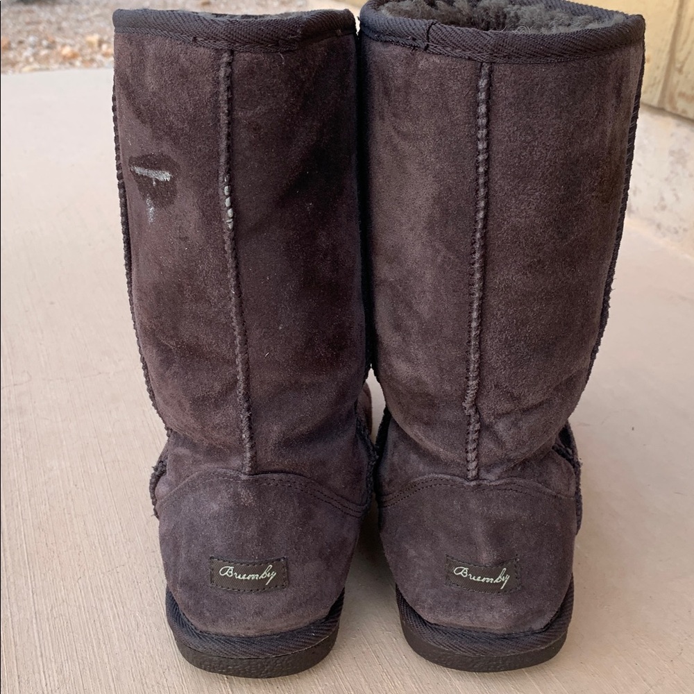 Bremby womens brown boots suede sheepskin boots size W10 cozy winter casual - Picture 5 of 16
